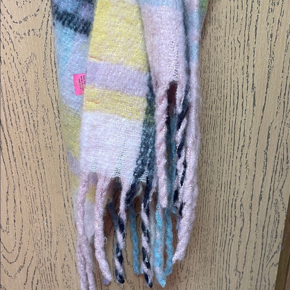 Betsey Johnson Pastel Plaid Scarf - Picture 2 of 3